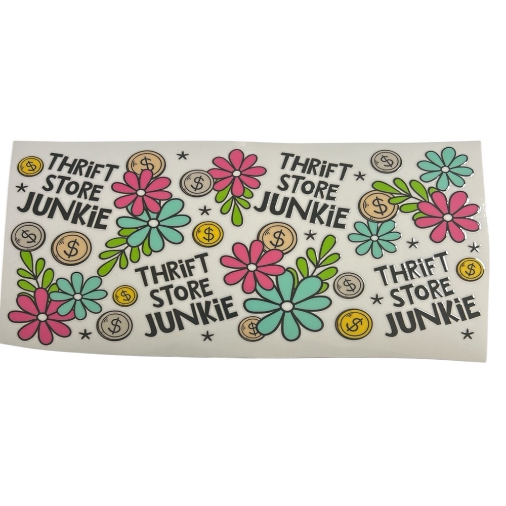 Thrift Store Junkie Cup Decal 514